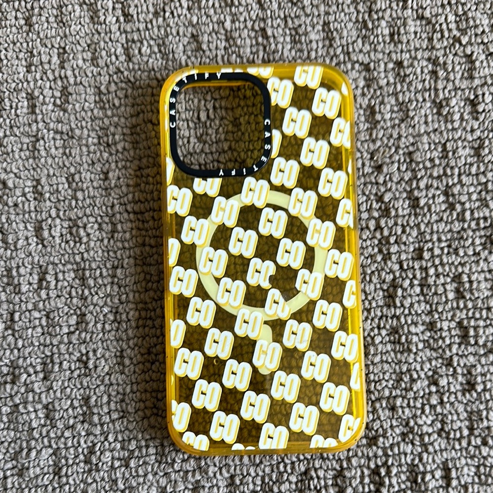 Casetify “CO” monogram Yellow 14 pro max iPhone Case
